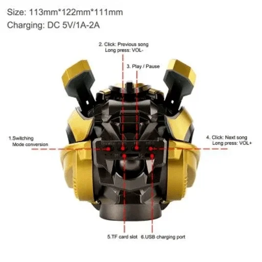 High-end Bumblebee Helmet Speaker