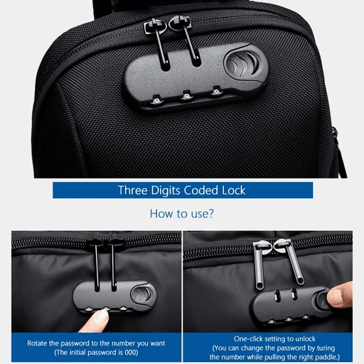 USB Anti-Theft Sling Backpack