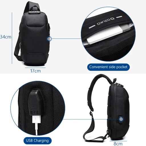 USB Anti-Theft Sling Backpack