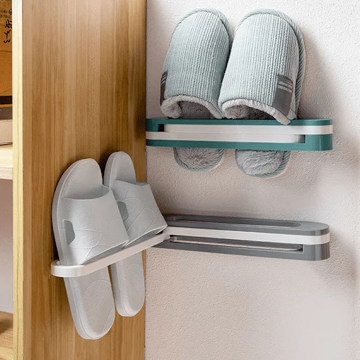 Wall Mounted Folding Slippers Rack