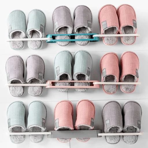 Wall Mounted Folding Slippers Rack