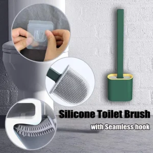 Revolutionary Silicone Flex Toilet Brush with Holder