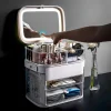LED Light Makeup Storage Mirror