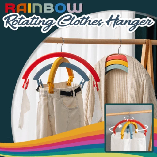 Three-Layer Multifunctional Rainbow Rotating Clothes Hanger