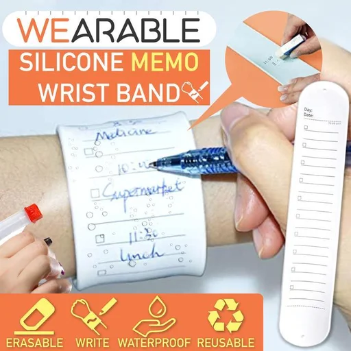 Wearable Silicone Memo Wrist Band
