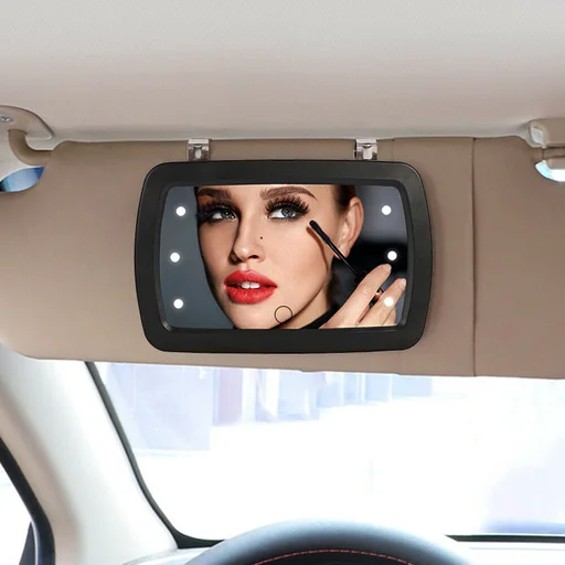 Car Sun Visor Makeup Mirror with LED Lights