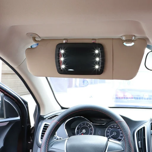 Car Sun Visor Makeup Mirror with LED Lights