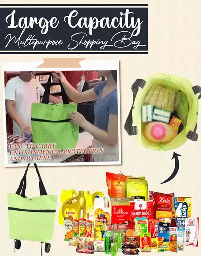 Expandable Collapsible Grocery Shopping Trolley Bags