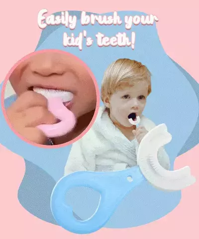 Escova de dentes arredondada para crianças em forma de U