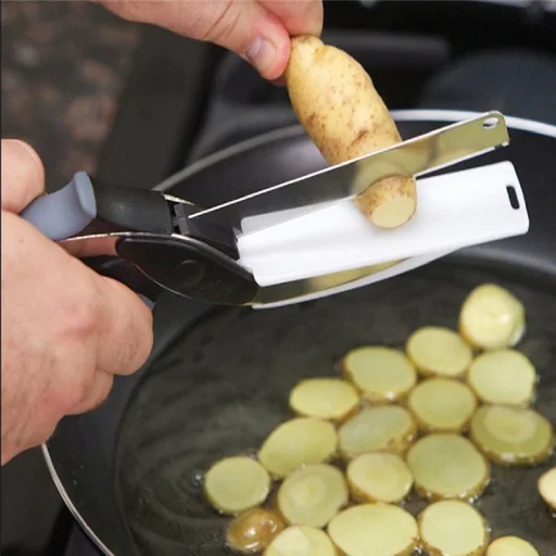 Stainless Steel Clever Cutter 2 In 1 Kitchen Knife, For Home