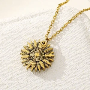 You Are My Sunshine Sunflower Necklace
