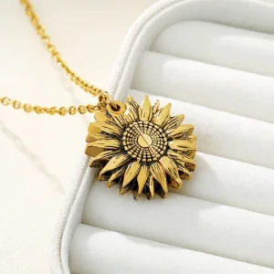 You Are My Sunshine Sunflower Necklace