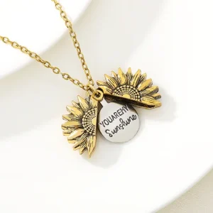 You Are My Sunshine Sunflower Necklace