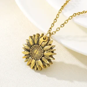 You Are My Sunshine Sunflower Necklace