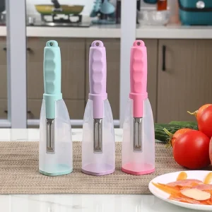 Multifunctional Storage Type Peeling Knife with Storage Tube Peeler