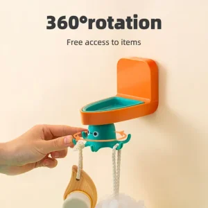 Rotating Drill-Free Octopus Hook Organizer