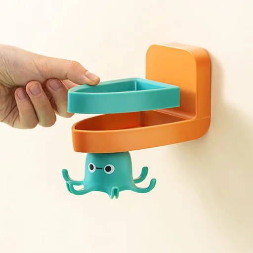 Rotating Drill-Free Octopus Hook Organizer