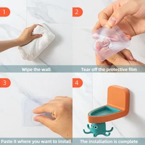 Rotating Drill-Free Octopus Hook Organizer