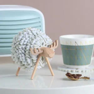 Sheep Shape Anti Slip Cup Pads Coasters Insulated Round Felt Cup Mats
