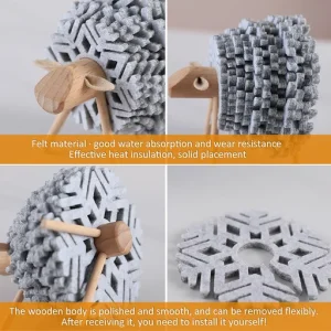 Sheep Shape Anti Slip Cup Pads Coasters Insulated Round Felt Cup Mats