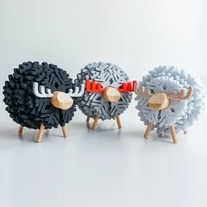 Sheep Shape Anti Slip Cup Pads Coasters Insulated Round Felt Cup Mats