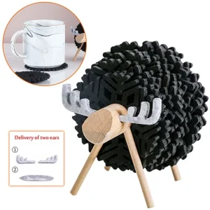 Sheep Shape Anti Slip Cup Pads Coasters Insulated Round Felt Cup Mats