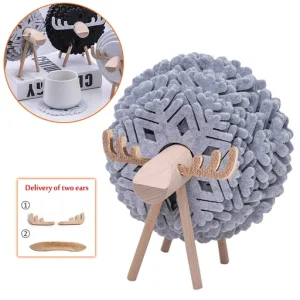 Sheep Shape Anti Slip Cup Pads Coasters Insulated Round Felt Cup Mats