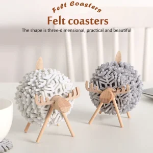 Sheep Shape Anti Slip Cup Pads Coasters Insulated Round Felt Cup Mats