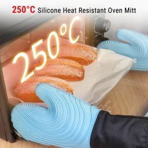 ThermoPro Silicone Heat Resistant Baking Oven Gloves Waterproof Microwave Oven Mitts Kitchen Cooking Baking Barbecue Gloves