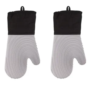 ThermoPro Silicone Heat Resistant Baking Oven Gloves Waterproof Microwave Oven Mitts Kitchen Cooking Baking Barbecue Gloves