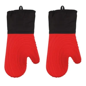 ThermoPro Silicone Heat Resistant Baking Oven Gloves Waterproof Microwave Oven Mitts Kitchen Cooking Baking Barbecue Gloves
