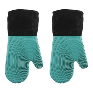ThermoPro Silicone Heat Resistant Baking Oven Gloves Waterproof Microwave Oven Mitts Kitchen Cooking Baking Barbecue Gloves