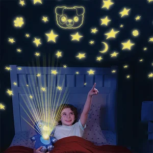 Baby Stuffed Animal Toy with Starry Light Projector