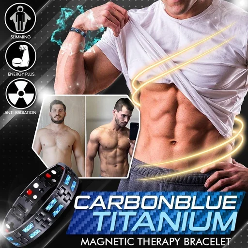 Carbon Blue Titanium Bracelet
