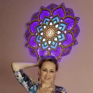Handmade Wooden Mandala Wall Lamp