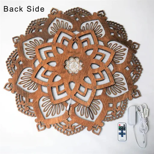 Handmade Wooden Mandala Wall Lamp
