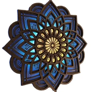 Handmade Wooden Mandala Wall Lamp