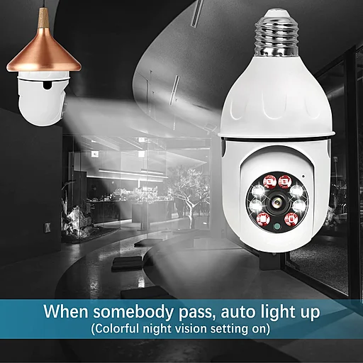 Wireless Security Camera with Light Bulb