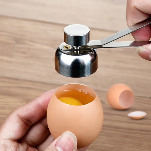 Stainless Steel Raw Egg Shell Topper Cracker Cutter Opener Egg Knocker Tool uz