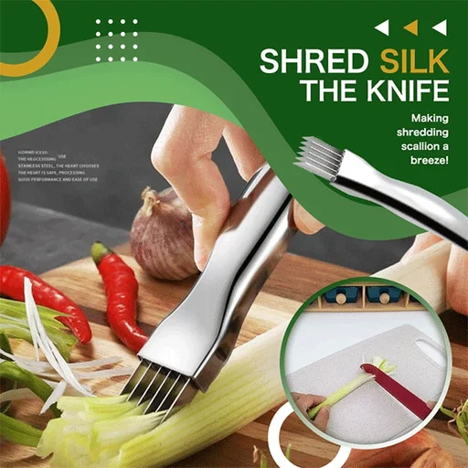 Shred Silk The Knife, Kitchen Onion Slicer Shredder, Garlic Crusher Cutter Knife