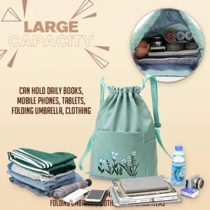 Multifunctional Fitness Travel Bag Folding Backpack Lightweight Large Sports Bag Hiking Daypack Bag for Women