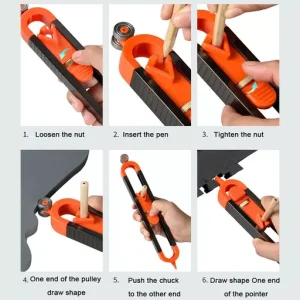 Profile Scribing Ruler Contour Gauge with Lock Adjustable Locking Precise Woodworking Measuring Gauge Measurement Tool