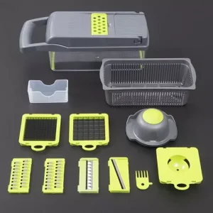 11 in 1 Vegetable Chopper Fruit Slicer Mandoline Slicer Cutter with Drain Basket Potato Onion Chopper Dicer