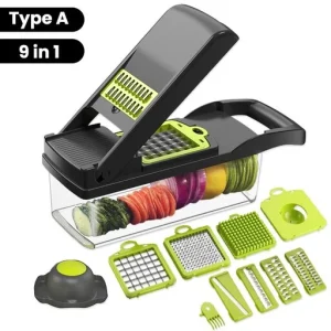 11 in 1 Vegetable Chopper Fruit Slicer Mandoline Slicer Cutter with Drain Basket Potato Onion Chopper Dicer