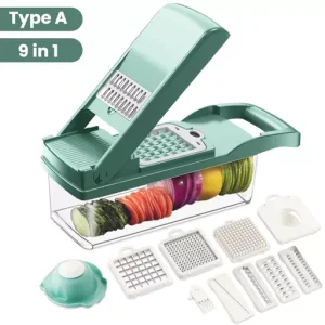 11 in 1 Vegetable Chopper Fruit Slicer Mandoline Slicer Cutter with Drain Basket Potato Onion Chopper Dicer