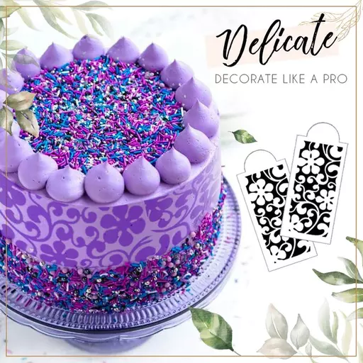 Cake Decorating Stencils, Cake Decorating Template Kit Floral Cake Templates