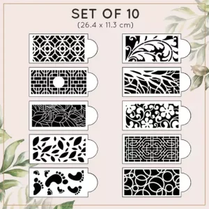 Cake Lace Decoration Stencil Set of 10