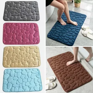 Cobblestone Embossed Bathroom Bath Mat