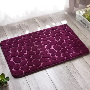 Cobblestone Embossed Bathroom Bath Mat