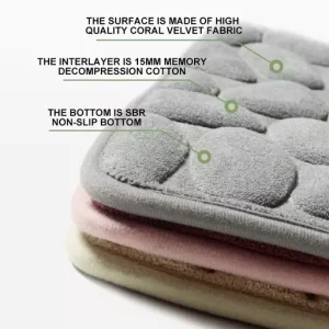 Cobblestone Embossed Bathroom Bath Mat